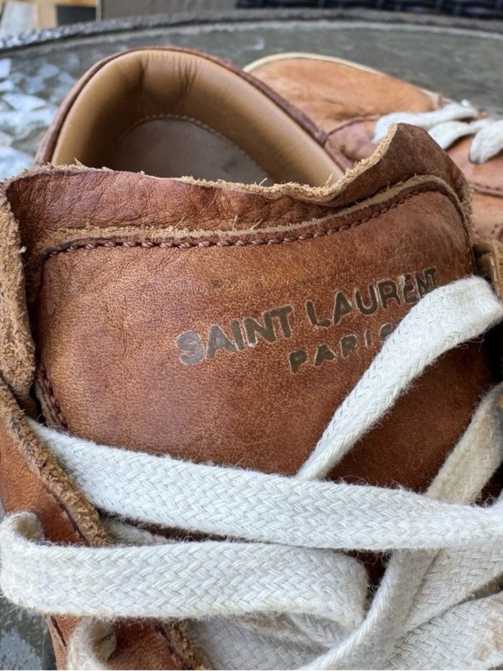 Saint Laurent Court Classic Tan Leather Star Sneakers - Size EU 40 (Insole 25,5) - Picture 5 of 11